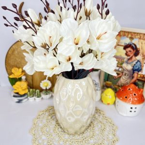 بوته گل آلستر سفید وارداتی؛ ۵ شاخه و ۲۰ گل