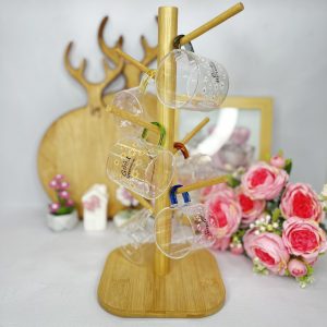 شات پیرکس گلدار استوانه‌ای ۶ عددی | ست شات پیرکس وارداتی