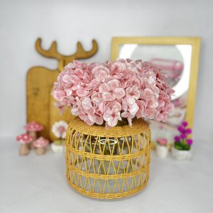 گلدان شیشه ای تپل رافیا شیک و دکوری