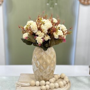 بوته گل داوودی سفید شیری