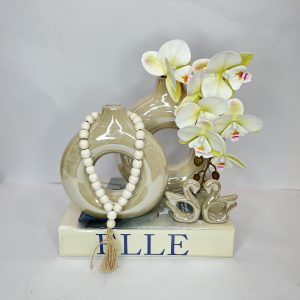 مجسمه قو سرامیکی لاستر سایز کوچک | دکوری مینیمال و لوکس